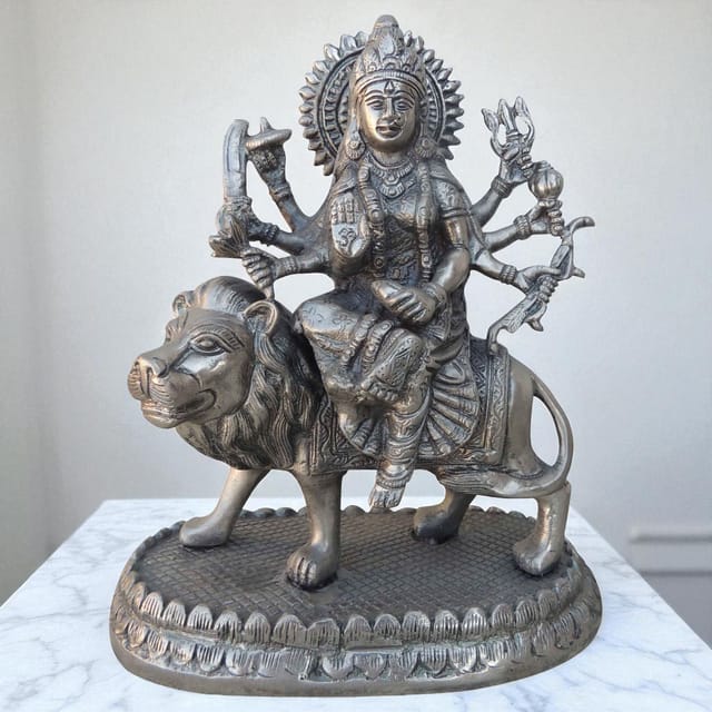 Brass Showpiece Durga Ji Statue Statue - 8*4.3*9.3 Inch (BS285)