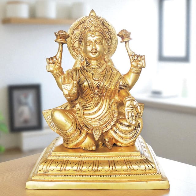 Brass Showpiece Laxmi Ji Statue - 6.4*4.5*9.5 Inch (BS159)