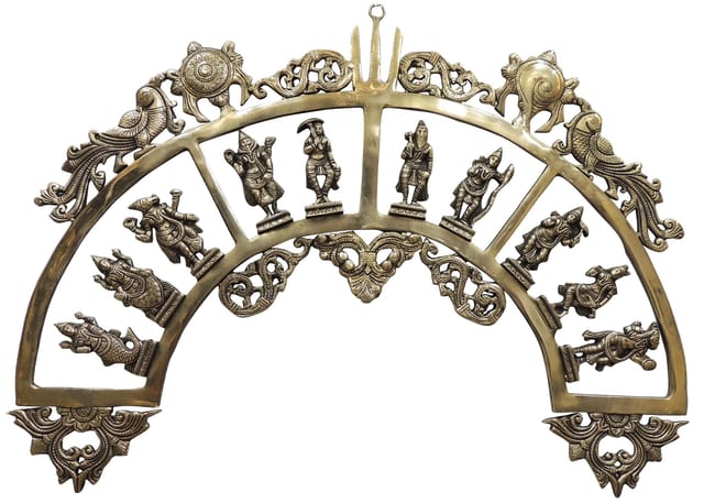 Brass Showpiece Das Avatar Wall Hanging Circle Small Statue  - 24*24*18 Inch (BS1309 B)