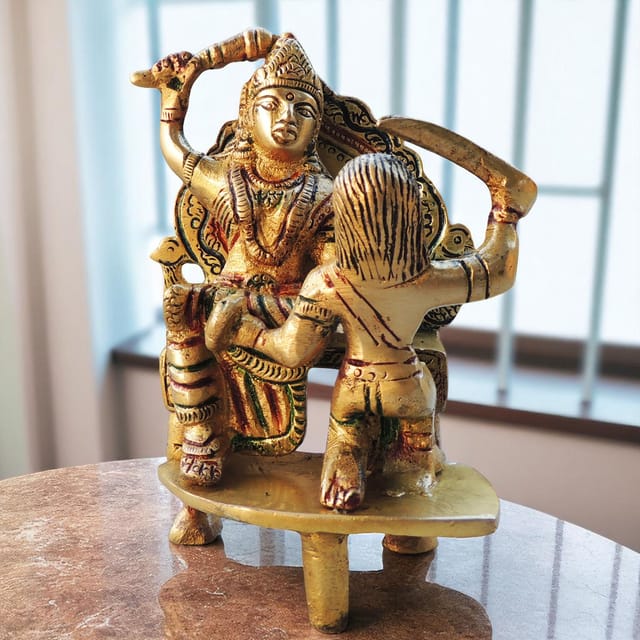 Brass Showpiece Baglamukhi Statue - 3.2*2.6*4.6 Inch (BS967 B)