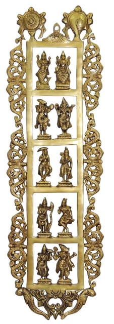 Brass  Showpiece Wall Hanging Das Avatar - 6*0.5*30 Inch (BS1309 D)