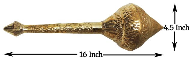 Brass Hanuman Mace, Gada No. 3 - 4.5*4.5*16 Inch (Z531 C)