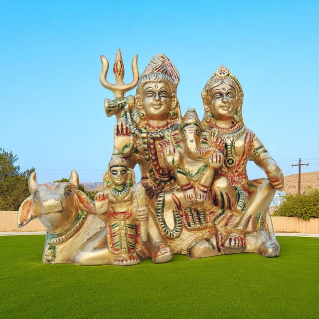 Brass Showpiece Shiv Parivar Statue - 5*2.5*4.5 Inch (BS736 A)