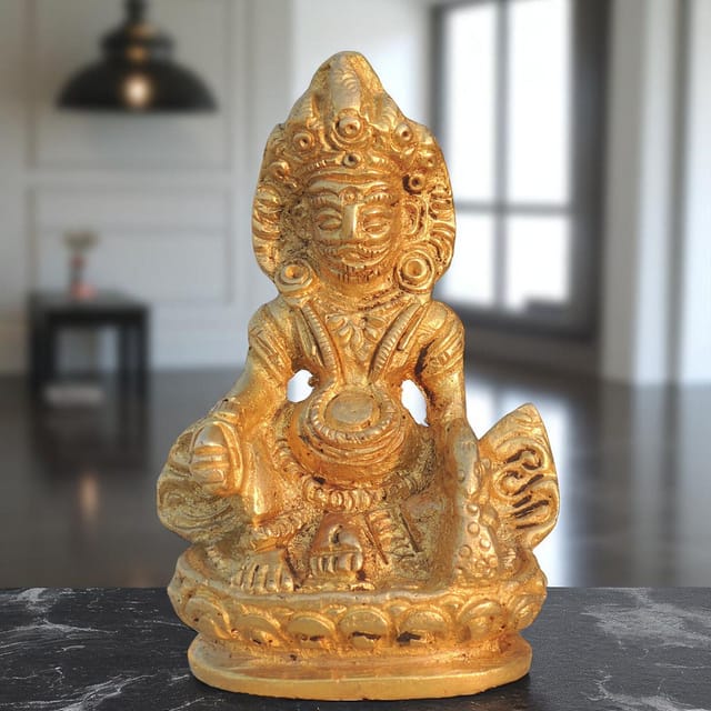 Brass Showpiece Kuber Maharaja Statue - 2*1*3 Inch (BS396 C)