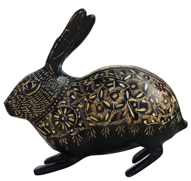 Brass Showpiece Rabbit Statue - 6*2.5*5.5 Inch (AN061 D)