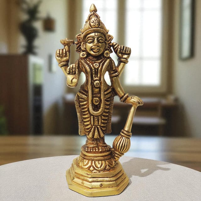 Brass Showpiece Laxmi Ji God Idol Statue - 2*2*5.5 Inch (BS1250 A)