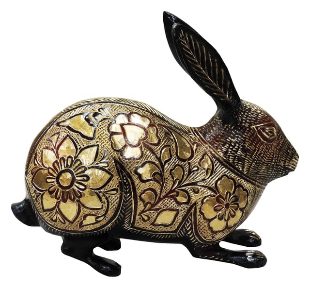 Brass Showpiece Rabbit Statue - 8*3.4*6.8 inch (AN145 A)