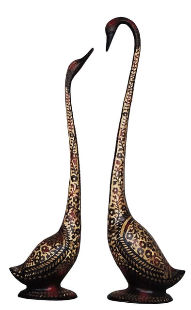 Brass Showpiece Duck Pair Black Statue - 18.5*4.6*33.5 inch (AN019 B)