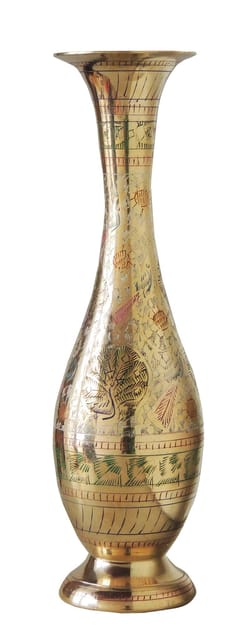 Brass Showpiece Flower pot - 3.5*11*12 Inch (F551 A)