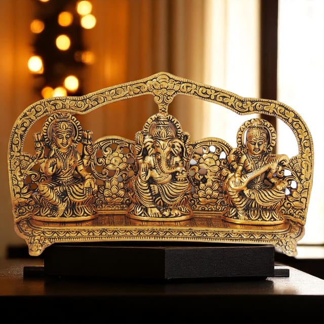 Aluminium Showpiece Golden LGS Statue - 9.5*2*5.5 Inch (AS299 G)