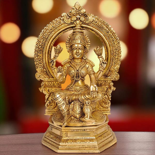 Brass Showpiece Laxmi Ji God Idol Statue - 6*3.5*9.5 Inch (BS1325 L)