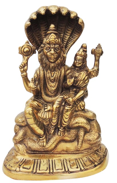 Brass Showpiece Narsingh Bhagwan Statue - 9*4.2*12.5 Inch (BS1286 F)