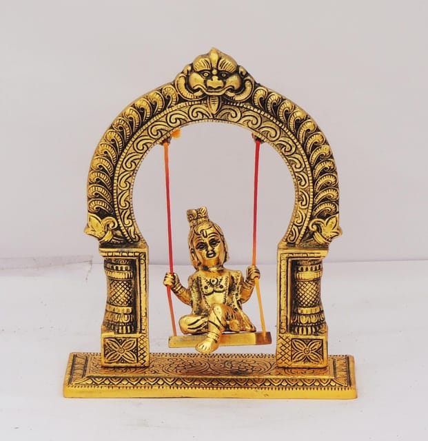 Aluminium Laddu Gopal with Jhula -8*2.5*9 (AS317 G)
