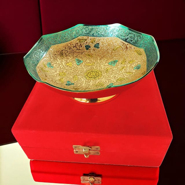 Brass Decorative Bowl With Velvet Box (B287 G)