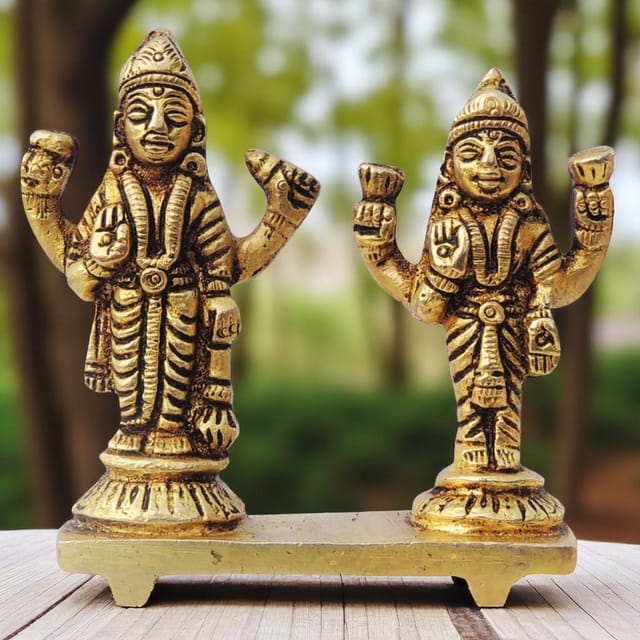 Brass Showpiece Vishnu Laxmi Ji Statue - 2.6*1*2.5 Inch (BS1392 B)