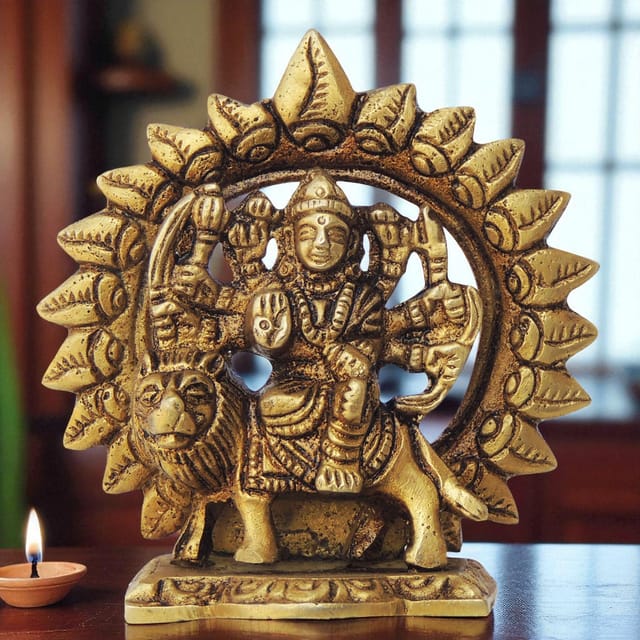 Brass Showpiece Durga Ji Statue - 3*1.5*3 Inch (BS1384 C)