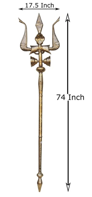 Brass Trishul - 17.5*4.5*74 Inch (Z138 Z)