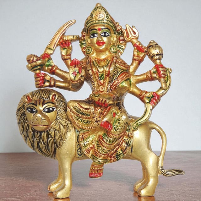 Brass Showpiece Durga Ji God Idol Statue - 5.5*2*6.5 Inch (BS937 U)