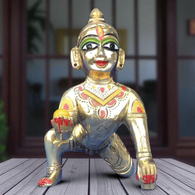 Brass Showpiece Laddu Gopal Idol Statue - 5.2*2.5*4.5 Inch (BS1300 E)