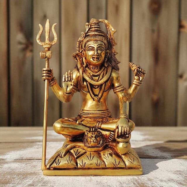 Brass Showpiece Shiv Ji God Idol Statue - 6*3.5*8.5 Inch (BS1450 D)