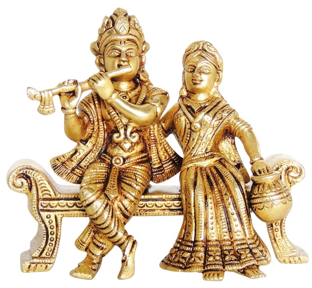 Brass Showpiece Radha Krishna God Idol Statue - 6*2.5*4 Inch (BS1385 B )