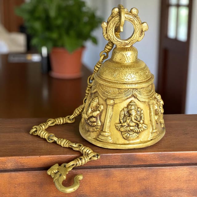 Brass Wall Hanging Temple Bell - 6*6*31 Inch (BS1512 B)