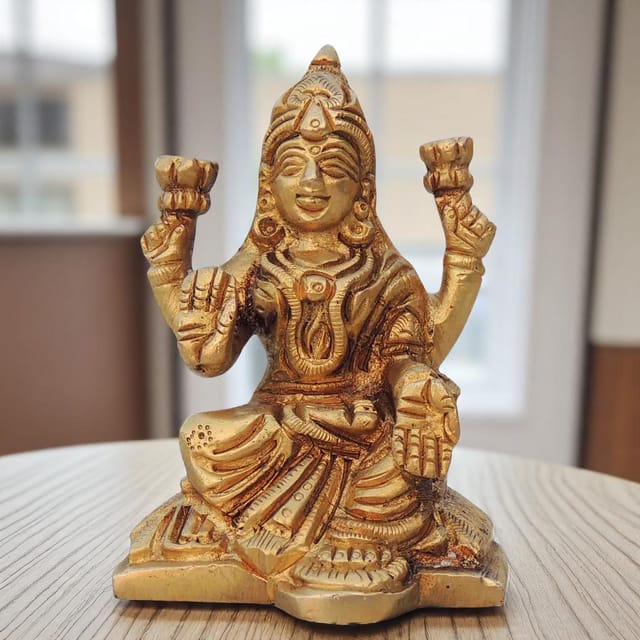 Brass Showpiece Laxmi God Idol Statue - 2.2*1.5*3 Inch (BS1338 L)