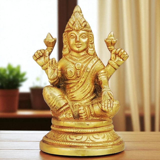 Brass Showpiece Laxmi Ji God Idol Statue - 2.7*2.2*4.2 Inch (BS999 L)