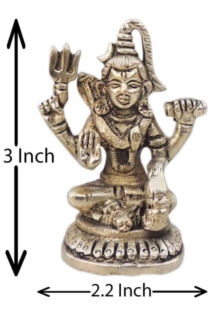 Brass Showpiece Shiv Ji God Idol Statue - 2.2*1.3*3 Inch (BS1529 C)