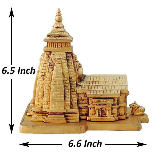 Brass Showpiece Kedarnath Mandir Model Temple - 6.6*4*6.5 Inch (BS1466 C)