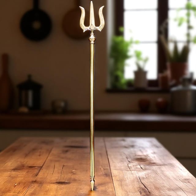 Brass Trishul - 6.2*2*47.5 Inch (Z138 H)