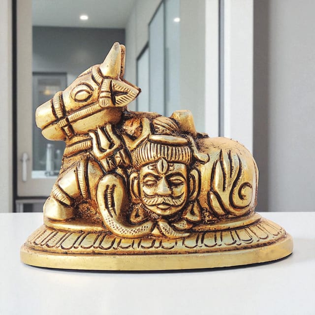 Brass Showpiece Nandi God Idol Statue - 3.2*2*2.5 Inch (BS1605 B)