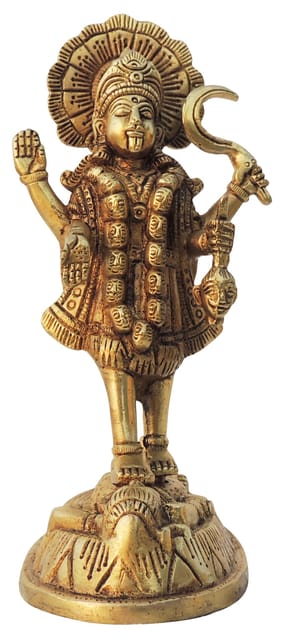 Brass Showpiece Kali Maa God Idol Statue - 5.2*3.5*7.5 Inch (BS1599 D)