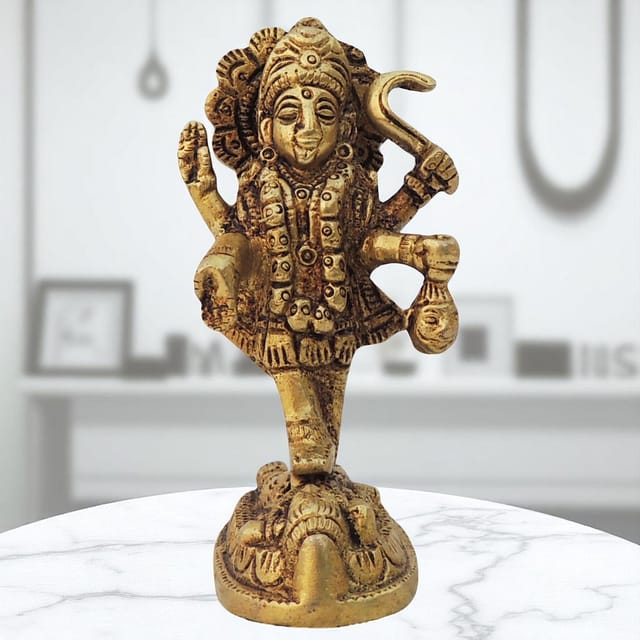 Brass Showpiece Kali Maa God Idol Statue - 2.2*2*3.5 Inch (BS1599 B)