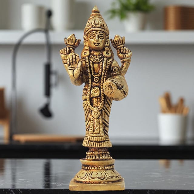 Brass Showpiece Laxmi Ji God Idol Statue - 2*1.5*4.6 Inch (BS1597 L)