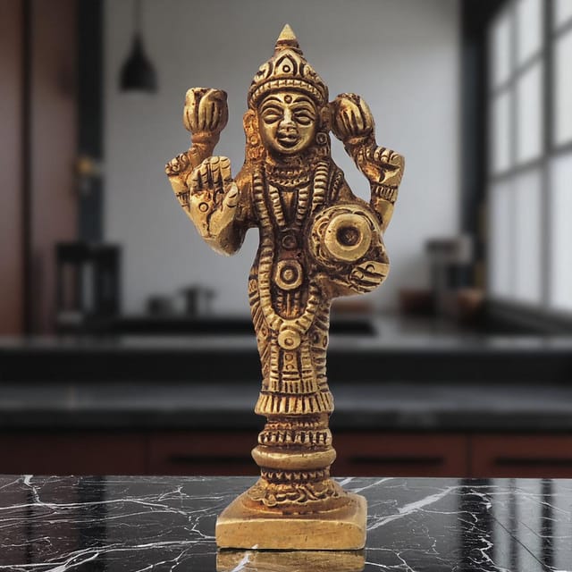 Brass Showpiece Laxmi Ji God Idol Statue - 1.6*1*3.5 Inch (BS1596 L)