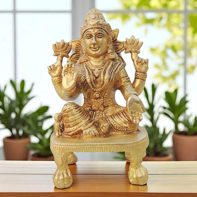 Brass Showpiece Laxmi Ji God Idol Statue - 3.5*2.2*5.6 Inch (BS1624 L)