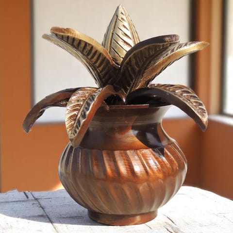 Brass Showpiece Antique Kalash - 4*4*5 Inch (BS1082 A)