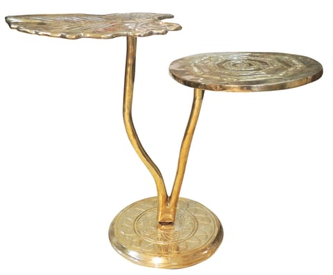 Brass Patta, Leaf Shape Stool - 12.5*12.5*16.5 Inch (BS1683 A)