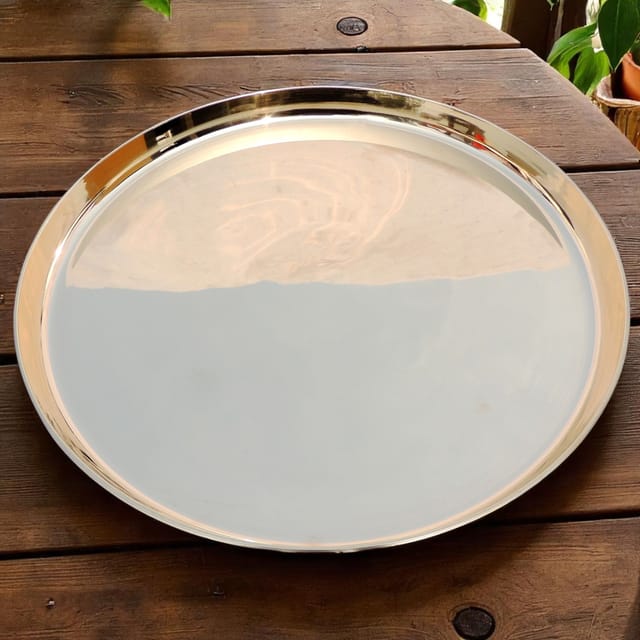 Pure Bronze, Kansa Thali - 15.5*15.5*1 Inch (BC157 I)