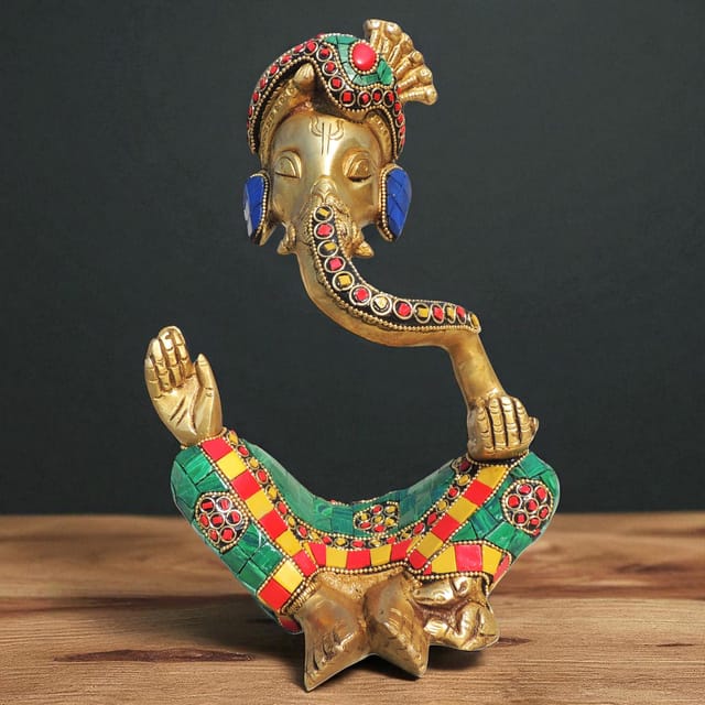 Brass Showpiece Ganesh Ji God Idol Statue - 6*4*10 Inch (BS1653 D)