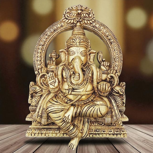Brass Showpiece Ganesh Ji God Idol Statue - 8*1.5*11.5 Inch (BS1640 D)