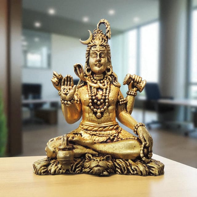 Brass Showpiece Shiv ji idol Statue, Made From Machine - 2.5*1.5*3 Inch (BS1734 D)
