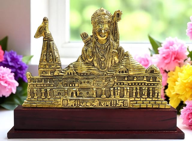 Aluminium Showpiece Ramji Ayodhya Mandir 12.5*2.5*9.3 Inch (AS470 A )