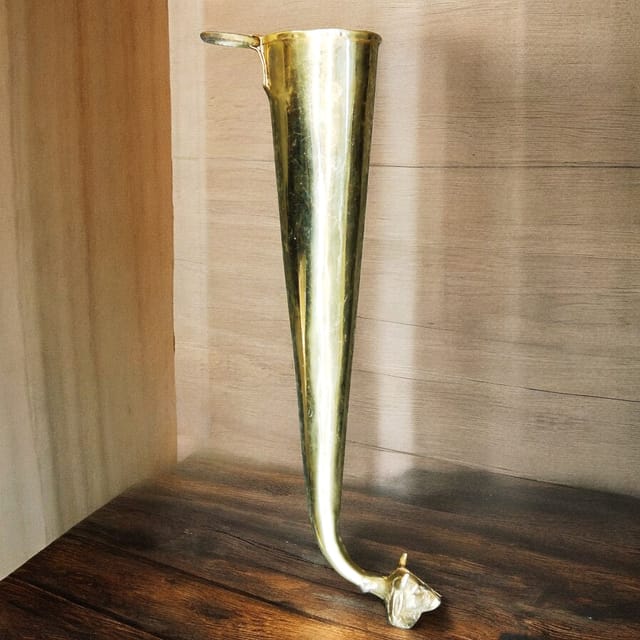 Brass Gaumukhi Shringi For Abhishek  - 11.5*2*2 Inch (Z568 D)