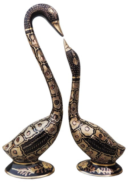 Brass Showpiece Swan, Saras Statue - 8.7*2*11 inch (AN214 B)