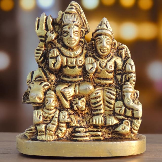 Brass Showpiece Shiv Parivar God Idol Statue - 1.3*0.6*1.5 Inch (BS1045 A)