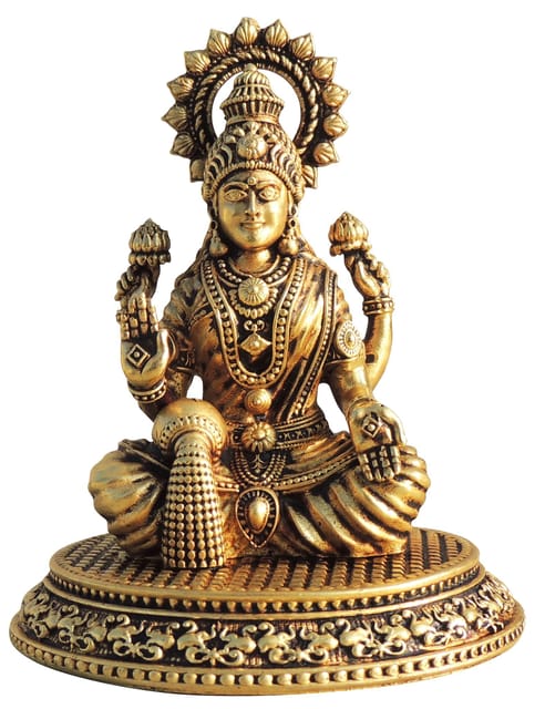 Brass Showpiece Laxmi Ji God Idol Statue, Made From Machine - 3.5*3*4.2 Inch (BS1702 L)