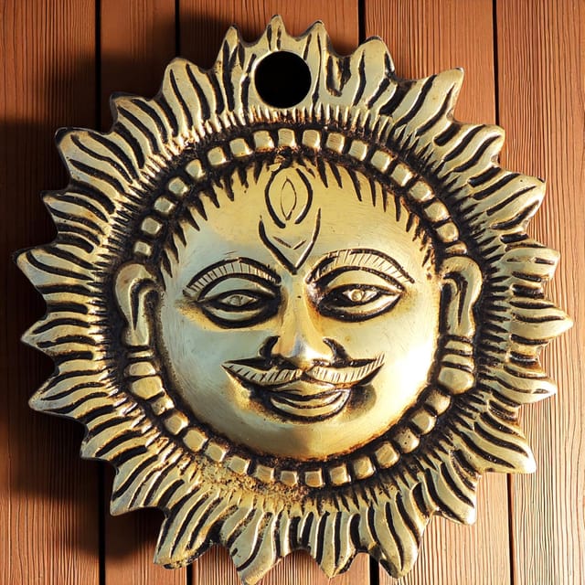 Brass Wall Hanging Showpiece Sun, Suraj Statue - 3.6*0.5*4 Inch (BS1689 D)