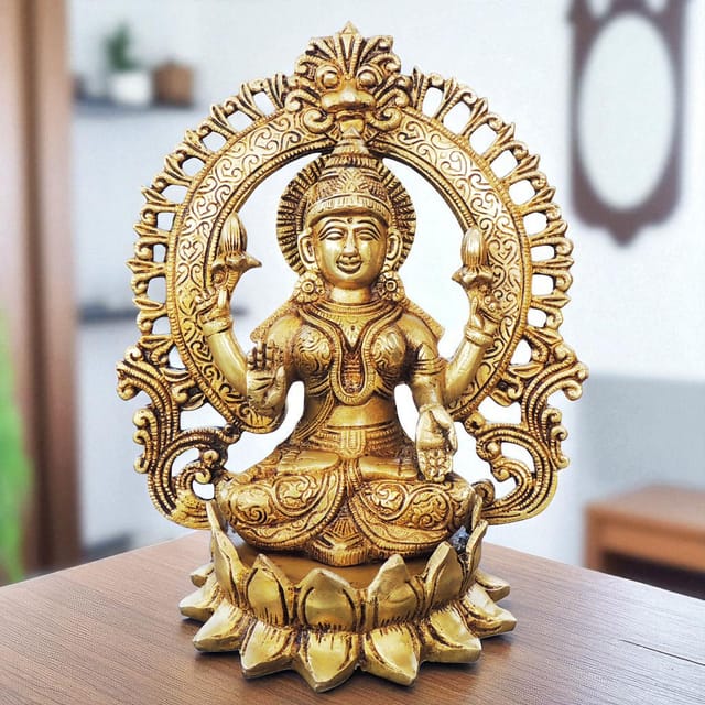 Brass Showpiece Laxmi Ji God Idol Statue - 8*5*9 Inch (BS1778 L)